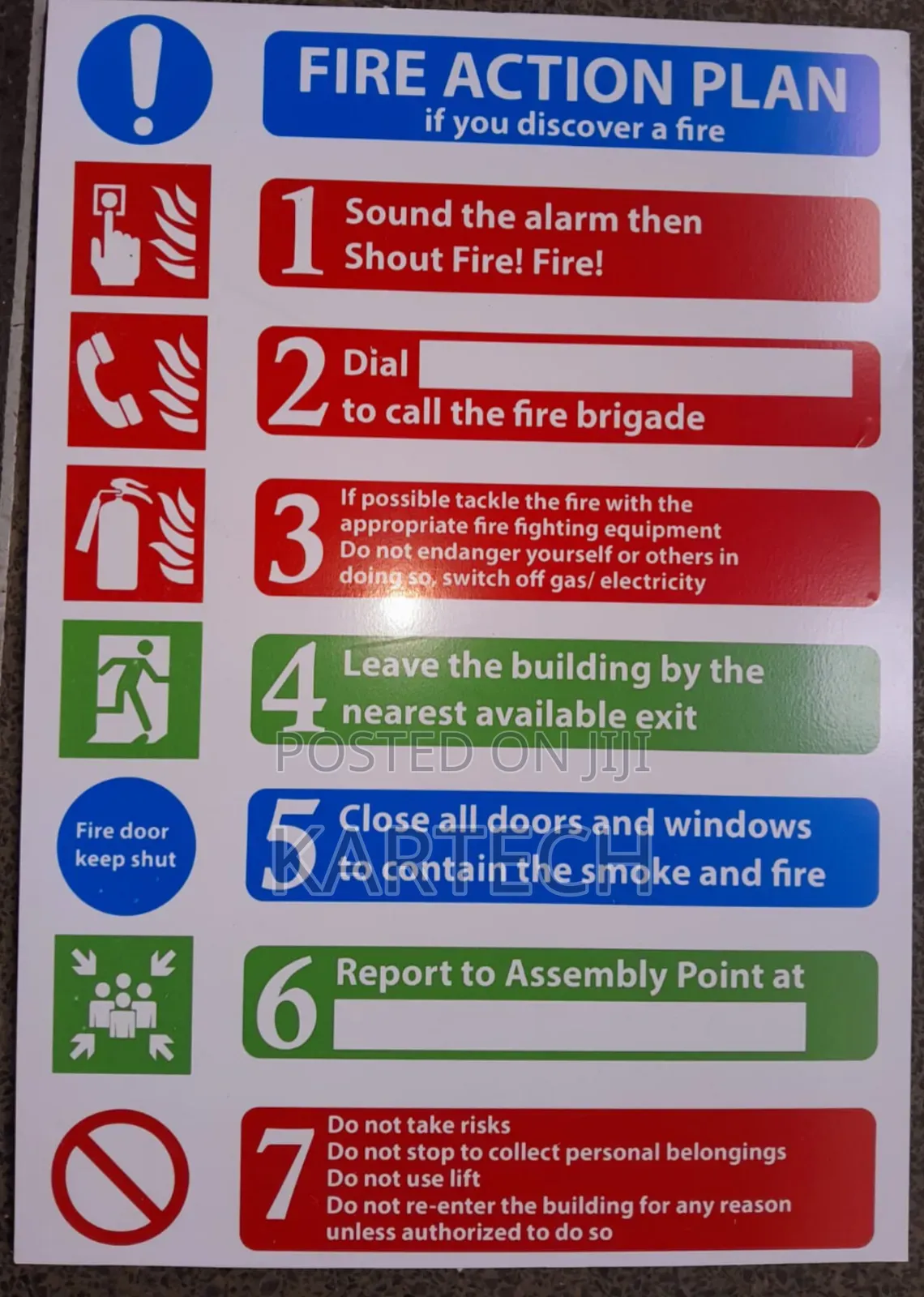 Fire Action Plan Sign