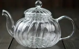 Stripped High Borosilicate Glass Tea/Coffee Pot