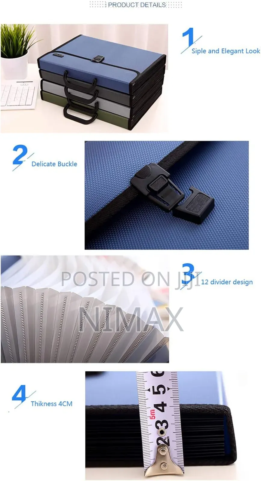 Deli File Folder With 12 Pockets for Documents