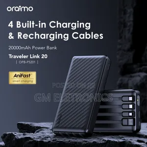 Original 20000mah Anifast Powerbank With Attached Cables.