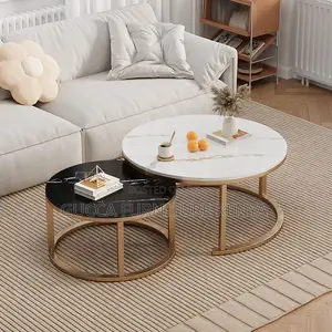 Coffee Tables: Nested Circular Side Table With Frame Base