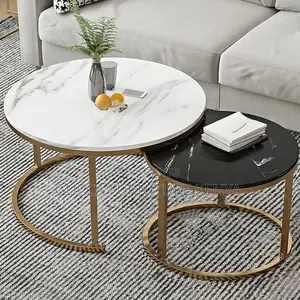 Coffee Tables: Nested Circular Side Table With Frame Base