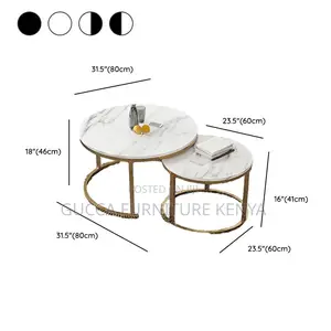 Coffee Tables: Nested Circular Side Table With Frame Base