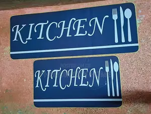 Black Printed Rubber Bottom Kitchen Mats