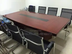 Boardroom Tables: Rectangular Red Mahogany Meeting Table