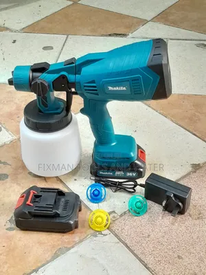 Makita Cordless Spray Gun Fine Finish 2 Battery 88v Charger 3 Nozzle