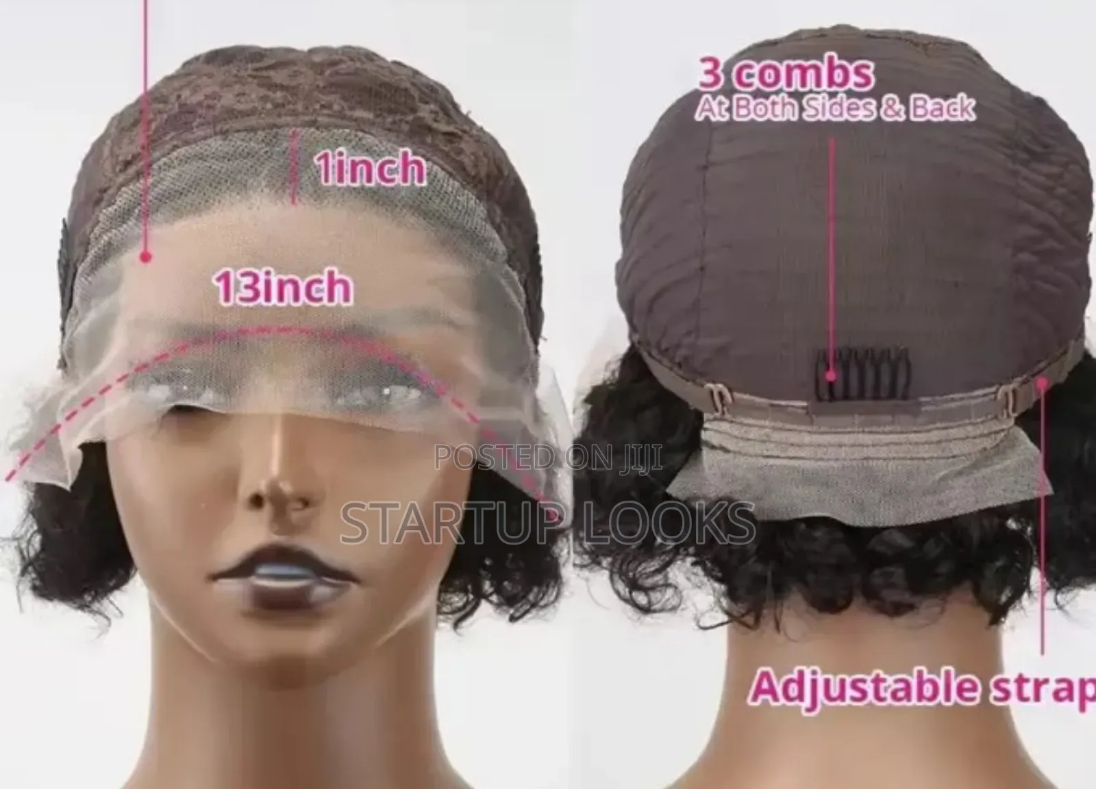 1b/99j Pixie Human Hair Wig + Free 