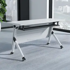 Office Tables:120cm Modern Table With Foldable Trestle Base