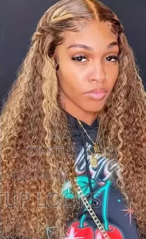 Deep Wave Highlight Blonde Human Hair Wig + Free Gift