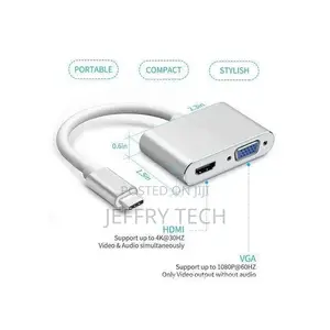 Usb Cto Hdmi 30 Hz Vga Adapter Usb 3.1 Type C Usbc to Vga