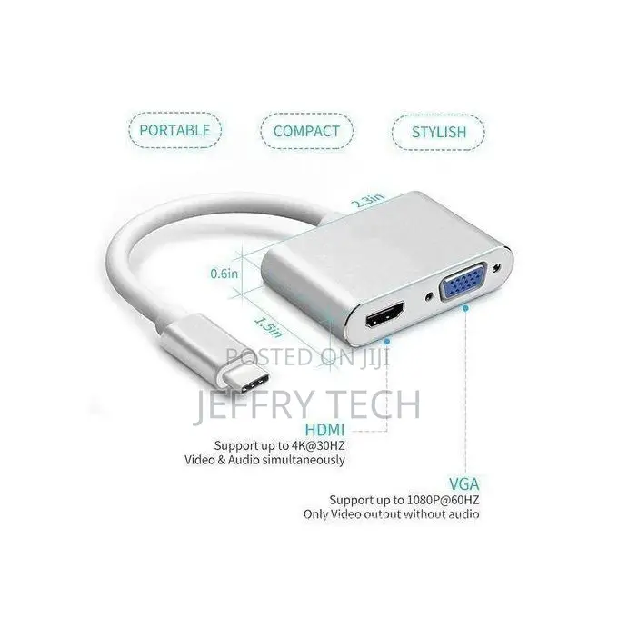 Usb Cto Hdmi 30 Hz Vga Adapter Usb 3.1 Type C Usbc to Vga