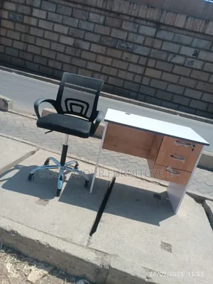 Vintage White 0.9m Office Desk With Mesh Chair Wq8kj
