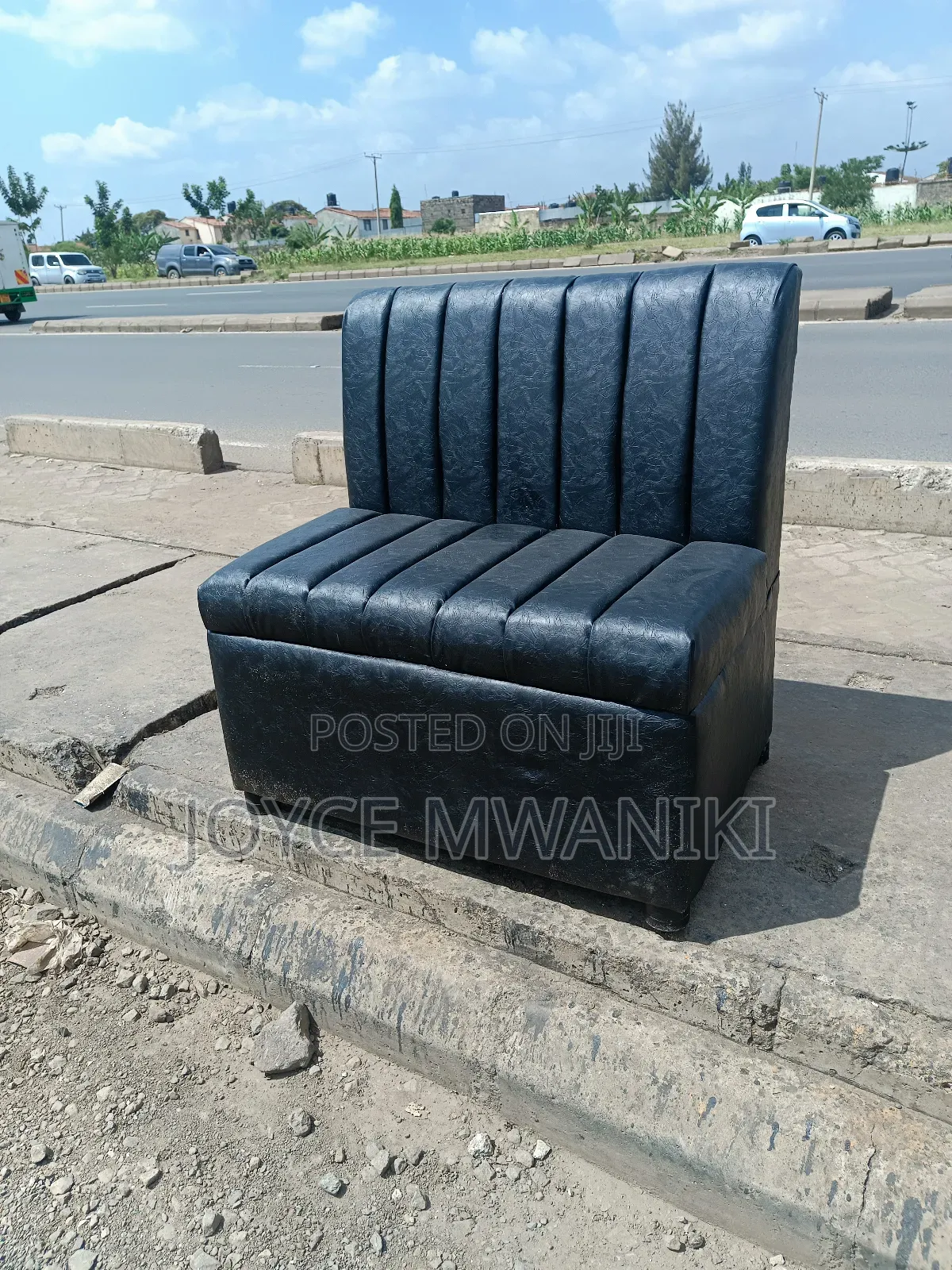 2 Seater Waiting or Restaurant Couch New Design, Black 