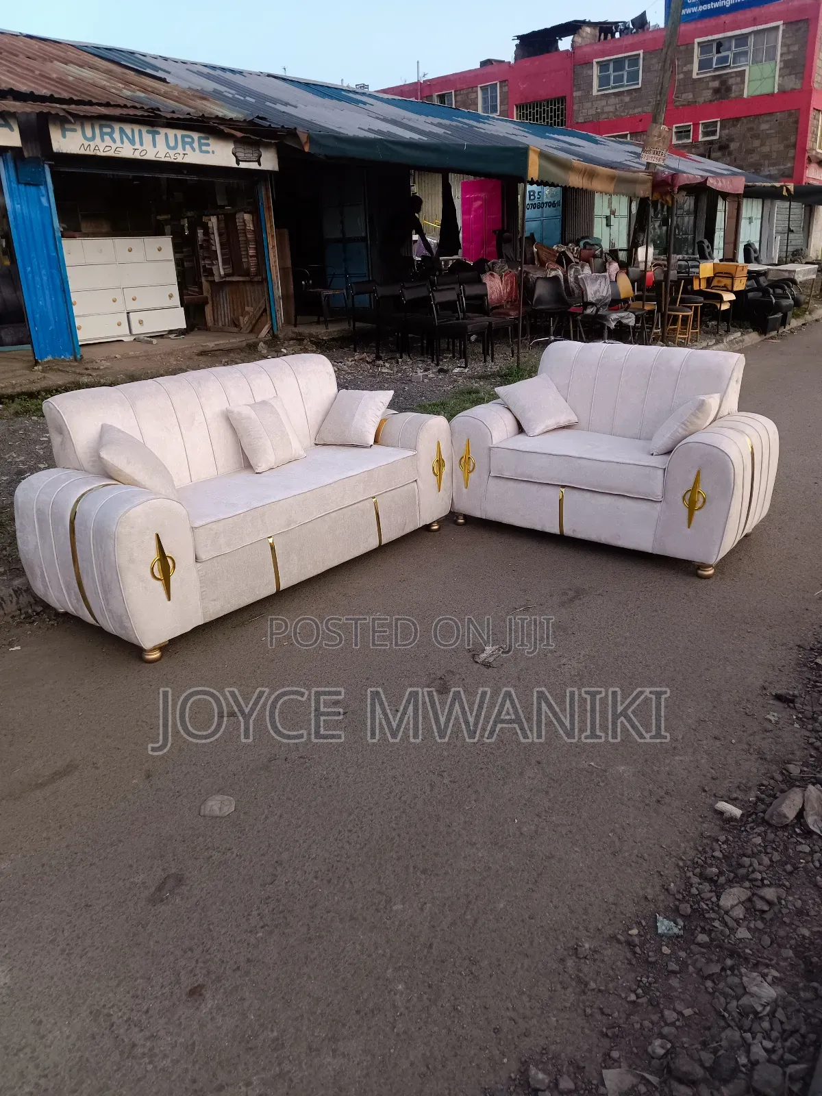 Cream Sofa Set, 5 Seater Latest Design