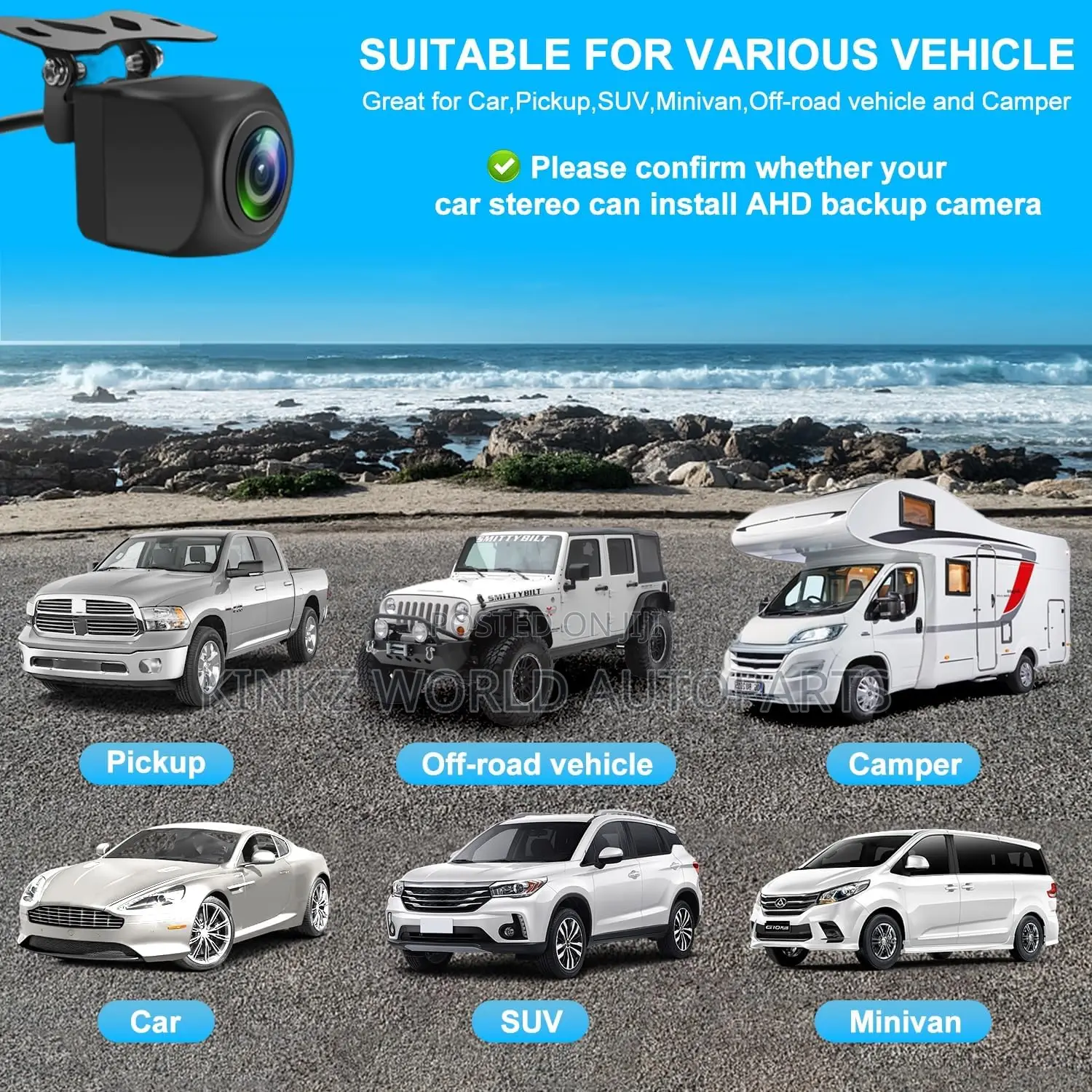 Backup Camera Wide Angle Reverse Camera - Universal Rearview