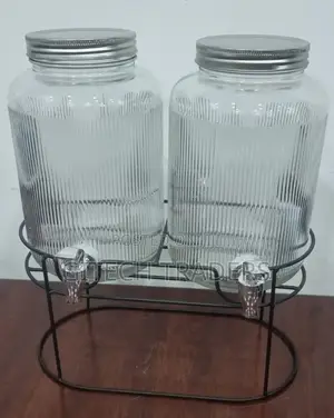 Black Steel Base 2in1 Each 3.8l Clear Glass Beverage