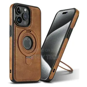 iPhone 13 Pro Max Leather Case, Magsafe, Stand Ring - Brown