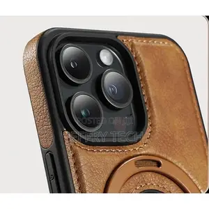 iPhone 13 Pro Max Leather Case, Magsafe, Stand Ring - Brown