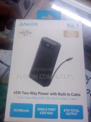 Anker Power Bank (, 87w, Built-in Usb-C Cable)