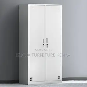 Cabinets:2-Door Metal Hinged Wardrobe Cabinet Office Home