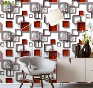 Red and White Pattern 3d Wallpaper Available on Offer