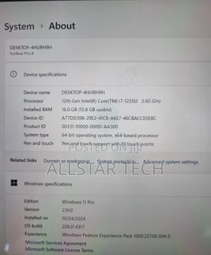 Laptop Microsoft Surface Pro 9 16GB Intel Core I7 SSD 256GB