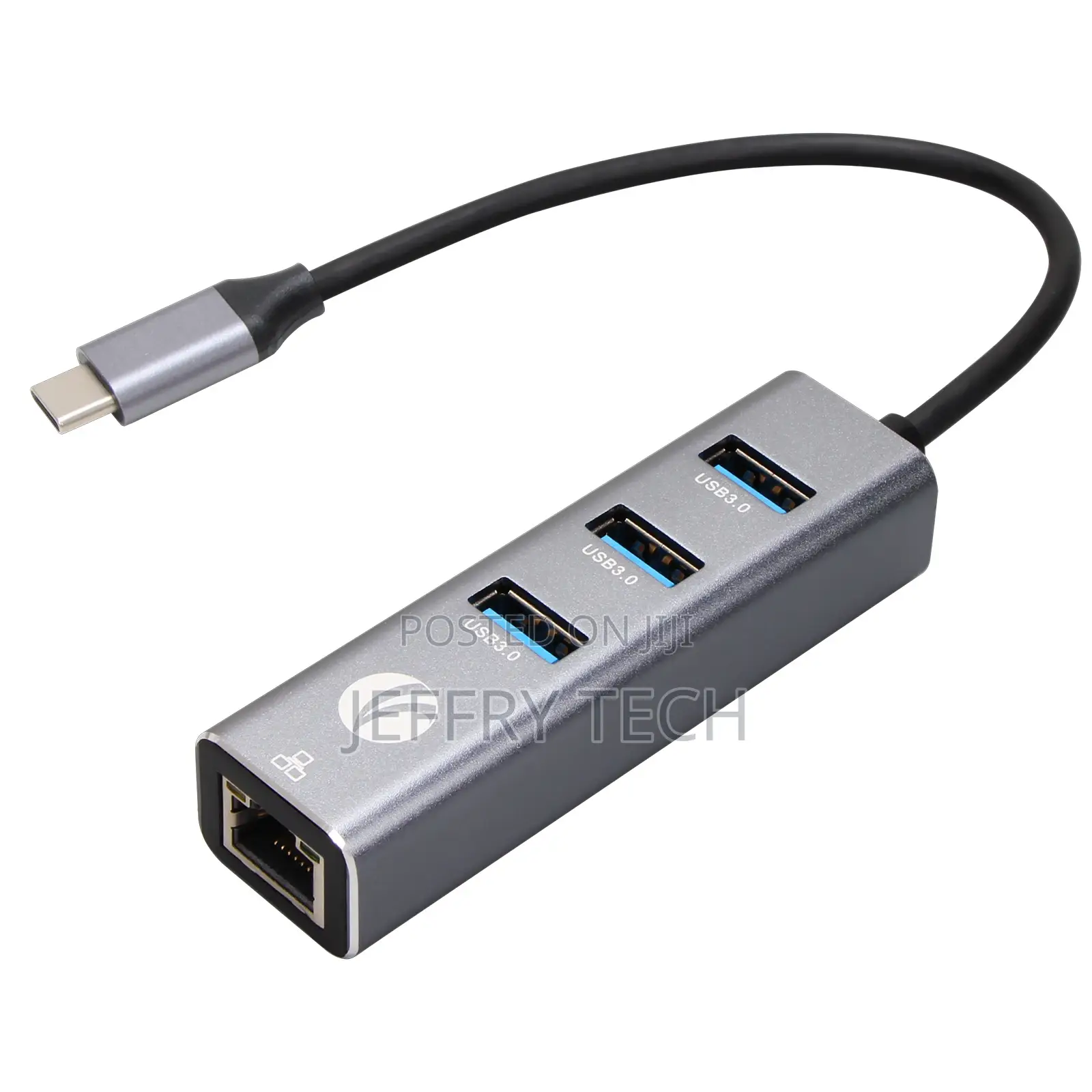Usb Type C to Usb3.0*3+Rj45 Hub Aluminum Shell 4 in 1