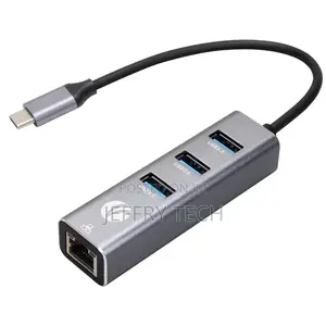 Usb Type C to Usb3.0*3+Rj45 Hub Aluminum Shell 4 in 1