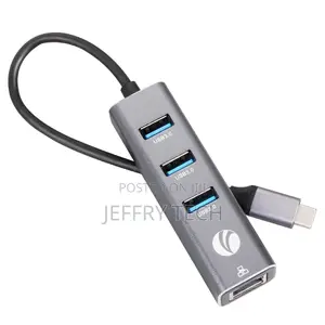 Usb Type C to Usb3.0*3+Rj45 Hub Aluminum Shell 4 in 1