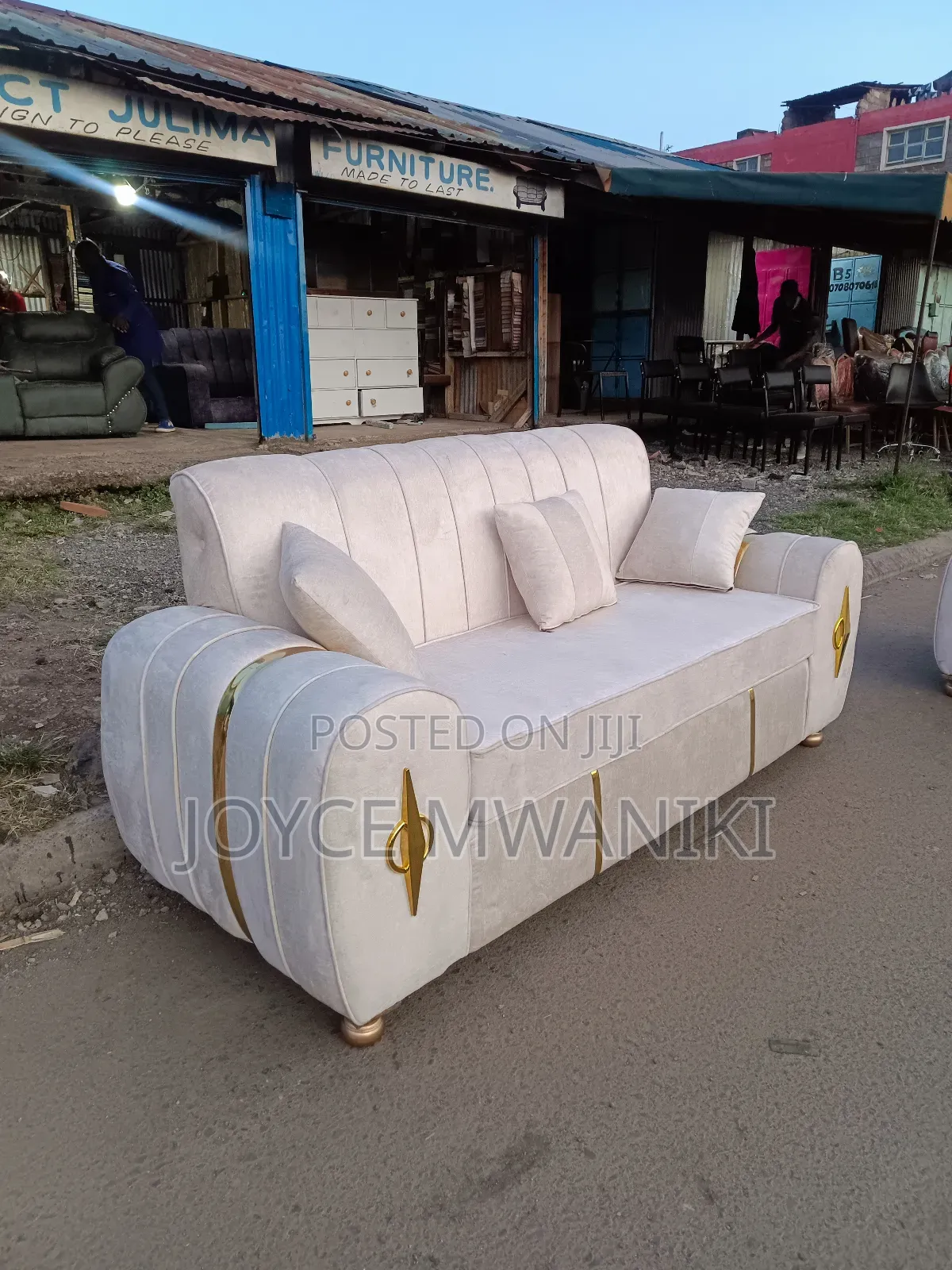Cream Sofa, 3 Seater, Classy and Stylish 