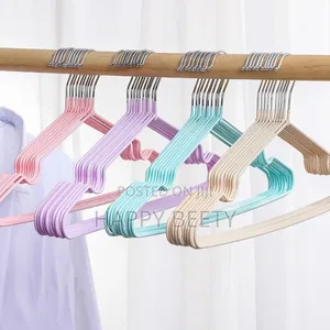 *10pcs Strong Clothes Hanger Stainless Steel With Rubber