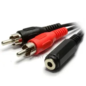 3.5mm Stereo Jack Socket to Twin Rca Phono Plugs Cable 50cm