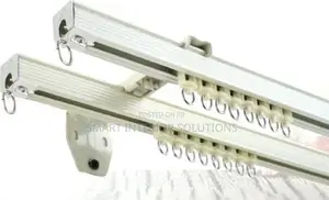 White Straight Curtain Rails