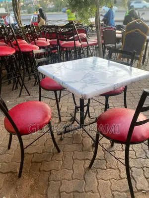 White Square Marble Table And 4 Chairs