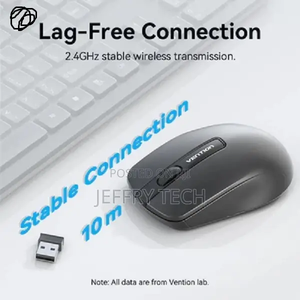 Vention Ktbb0 3-Button Wireless Computer Mouse ,Usb Receiver