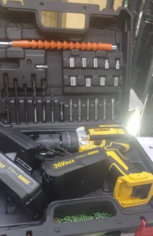 Dewalt Cordless Drill 36v With2 Rechargeable Batteries Bits