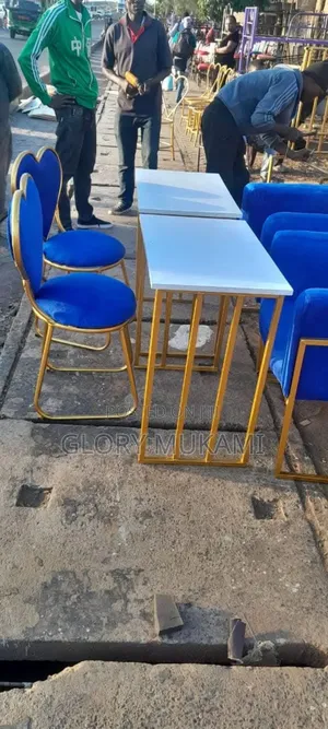 Blue Set Manicure Chairs And Table