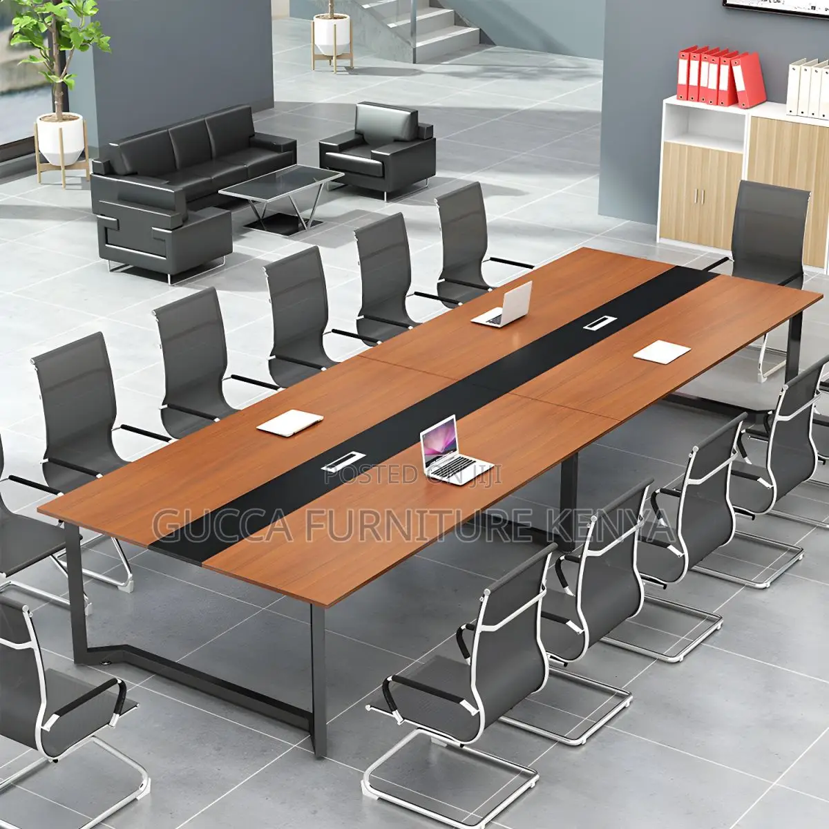 Boadroom Tables: Brown Tone Color Block Conference Table