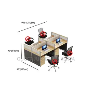 Workstations: 4-Way Workstation With Unfinished Color Top