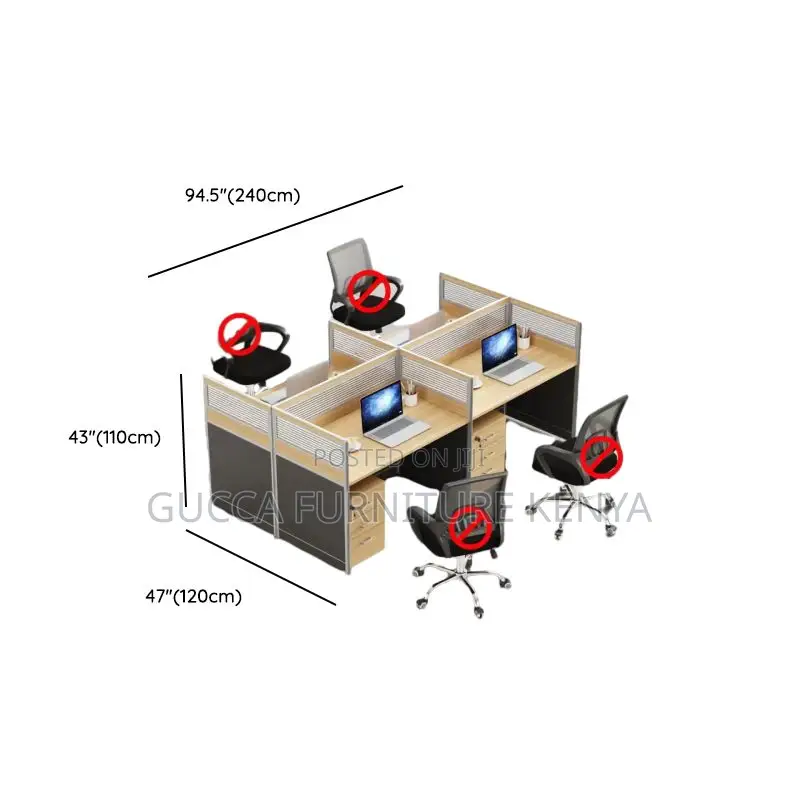 Workstations: 4-Way Workstation With Unfinished Color Top
