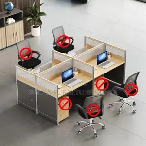 Workstations: 4-Way Workstation With Unfinished Color Top