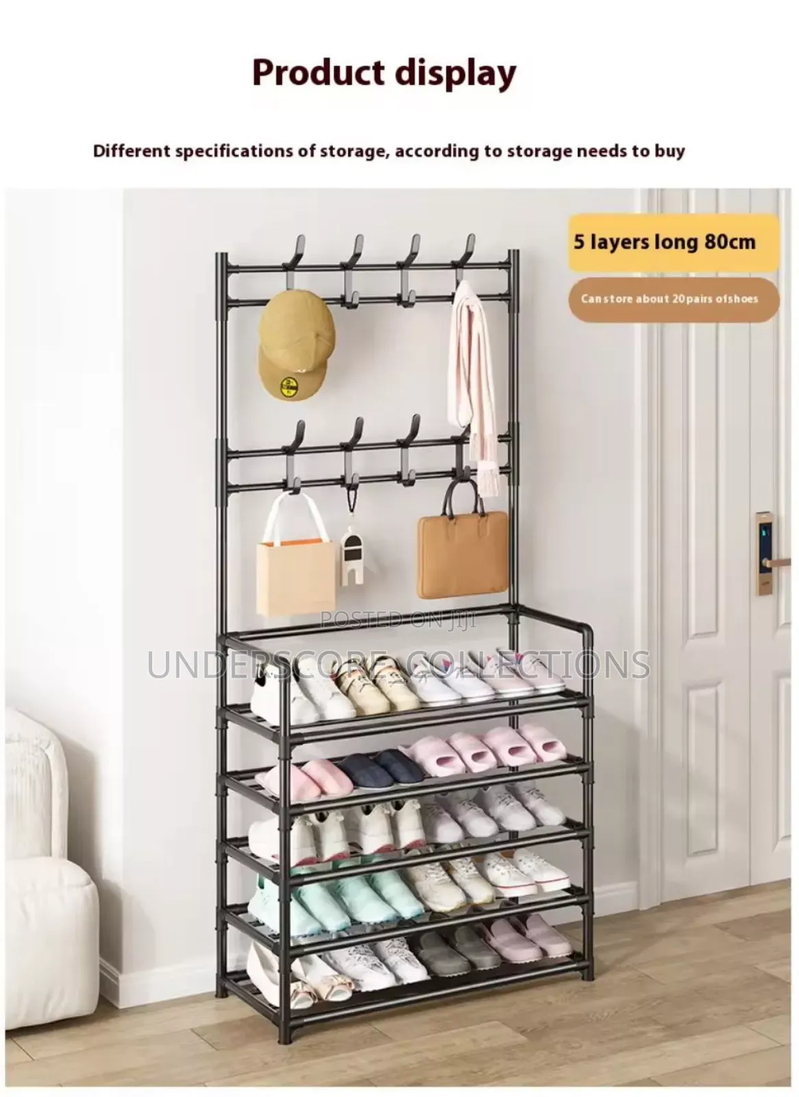 Multifunctional 5 Tier Shoe Rack