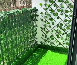 Wall Balcony Green Fences, Grass Carpet