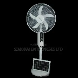 18 Inch 5 Blade Solar Rechargable Standing Fan