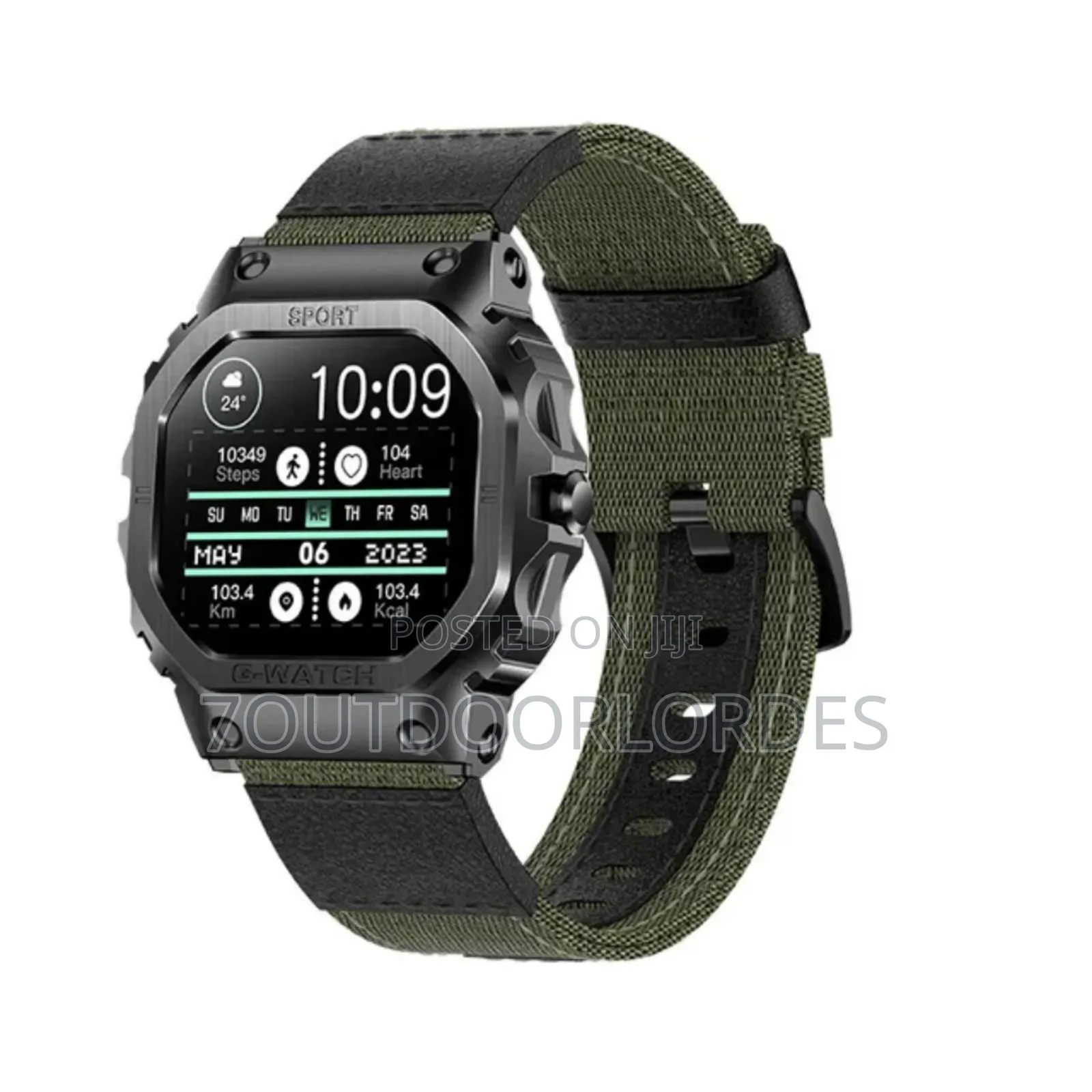 Tactical Outdoor Smart Sport Watch With 1 Extra Strap