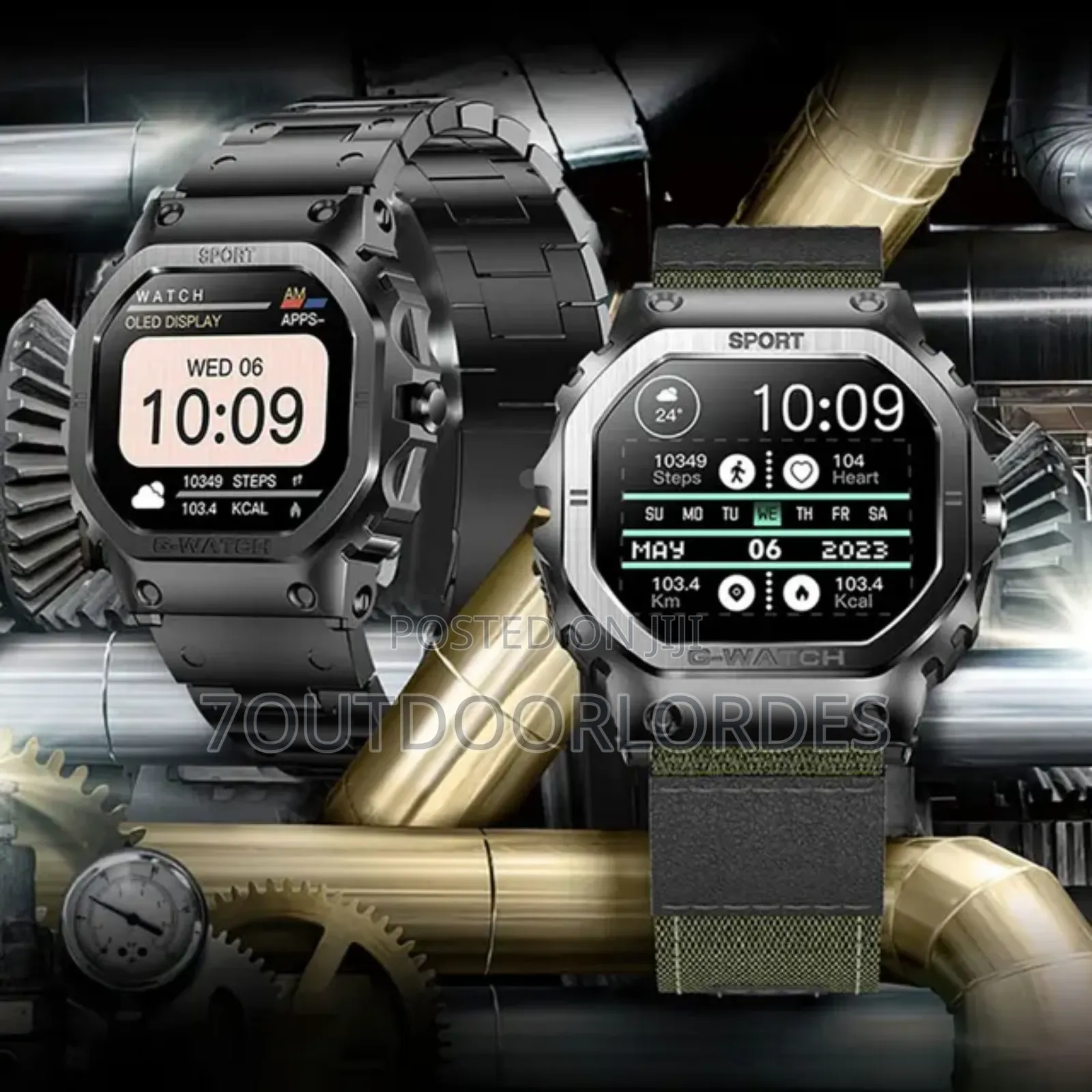 Tactical Outdoor Smart Sport Watch With 1 Extra Strap