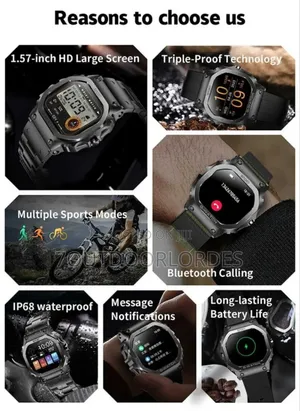 Tactical Outdoor Smart Sport Watch With 1 Extra Strap