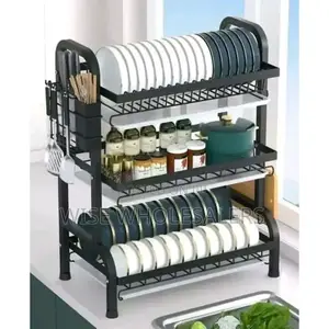 3 Layer Black Metallic Dish Rack√°