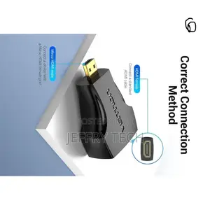 Vention Micro Hdmi Male to Hdmi Female Adapter Black