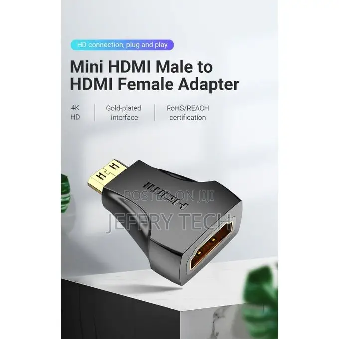 Vention Mini Hdmi Male to Hdmi Female Adapter Black